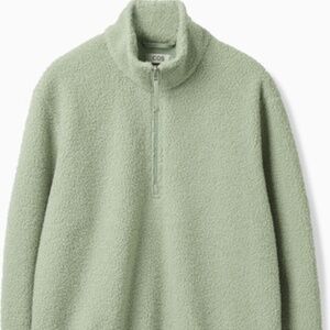 COS Teddy High-Neck Sweatshirt in Light Green